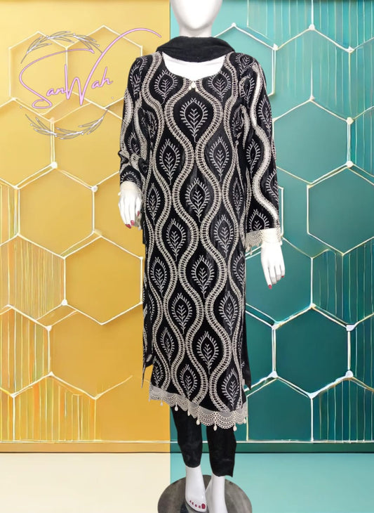 Turkish Velvet Cutwork Outfit